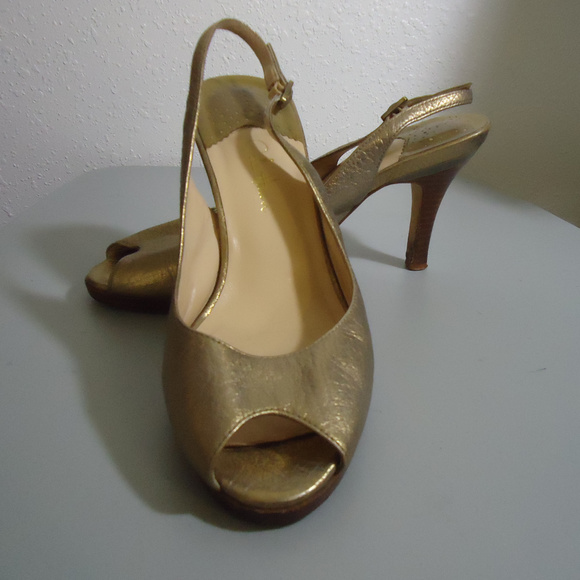cole haan gold heels